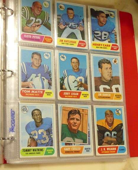 TWO BINDERS OF OLD BASEBALL AND FOOTBALL CARDS