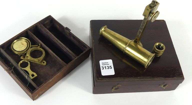 BRASS POCKET MICROSCOPE