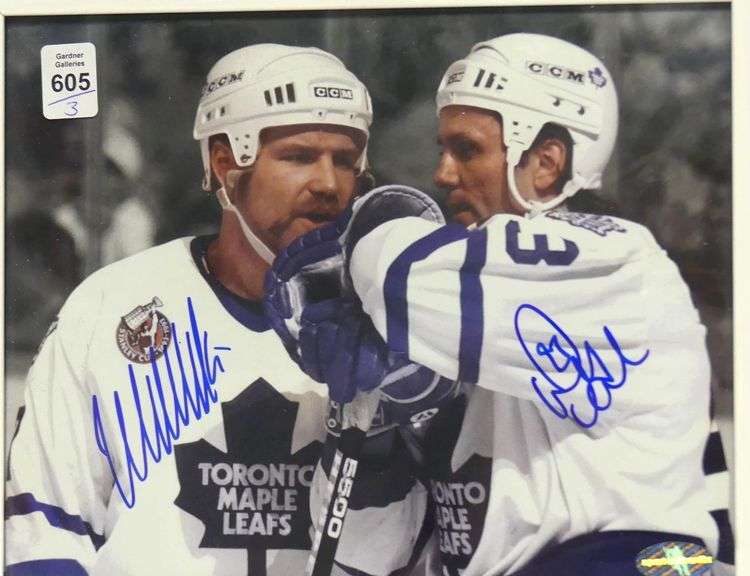 THREE AUTOGRAPHED TORONTO MAPLE LEAFS PHOTOS