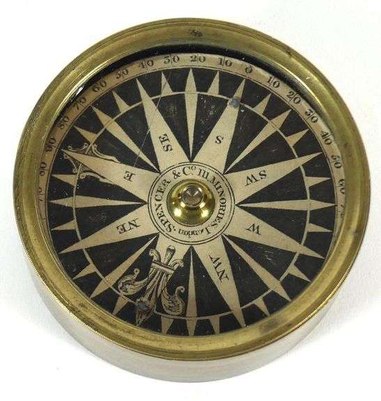 BRASS FLOATING CARD COMPASS