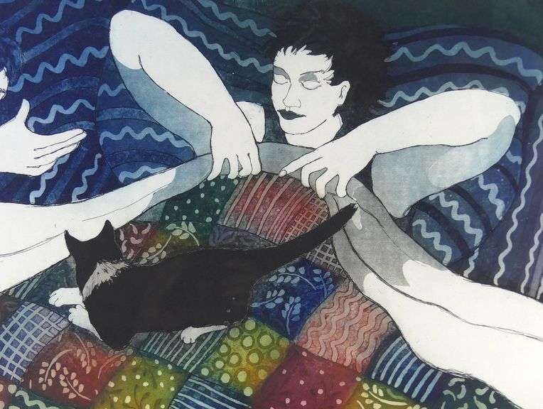 LORIE SCHINKO HAND-COLOURED PRINT