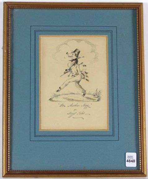 ANTIQUE PEN & INK BOOK ILLUSTRATION
