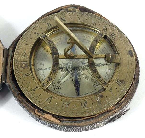 EARLY ENGLISH SHARKSKIN CASED COMPASS