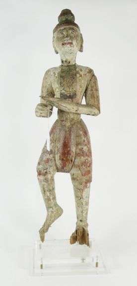 BURMESE WOOD GUARDIAN FIGURE