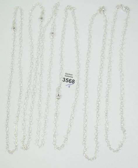 6 STERLING NECKLACES