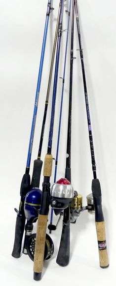 FIVE FISHING RODS