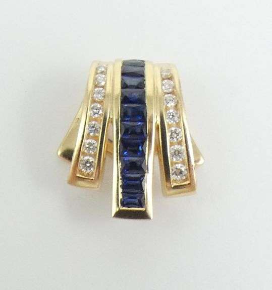 GOLD SAPPHIRE & DIAMOND PENDANT
