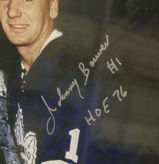 THREE AUTOGRAPHED TORONTO MAPLE LEAFS PHOTOS
