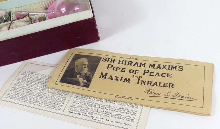 SIR HIRAM MAXIM'S PIPE OF PEACE & INHALER