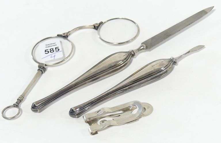 FOUR STERLING SILVER CURIOS