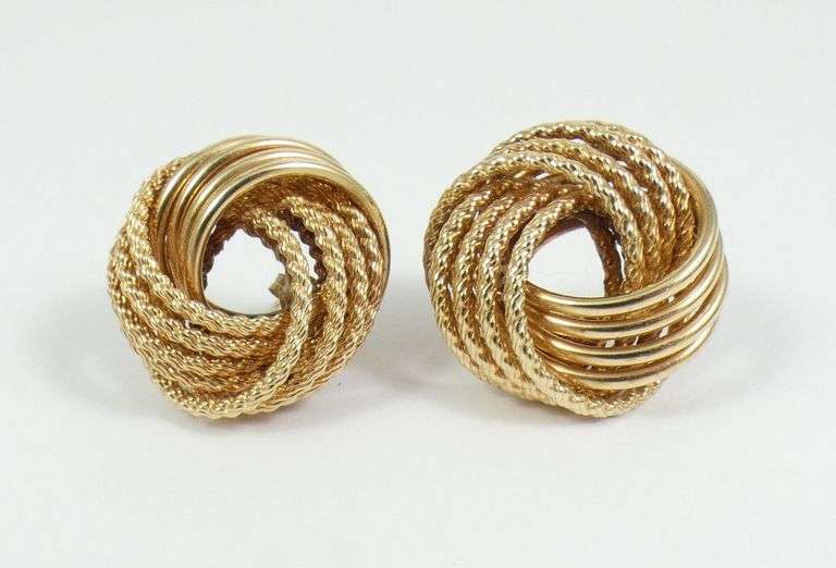 PAIR GOLD EARRINGS