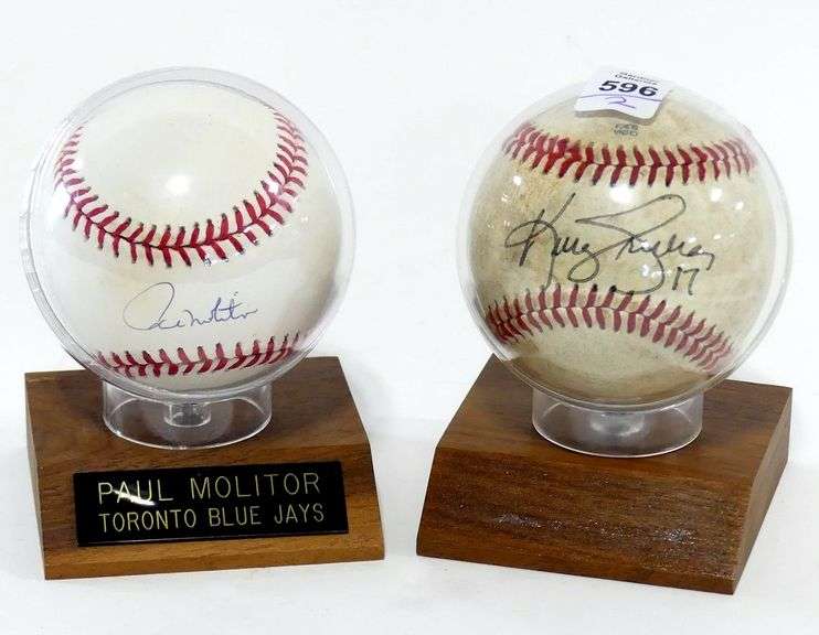 TWO AUTOGRAPHED BASEBALLS
