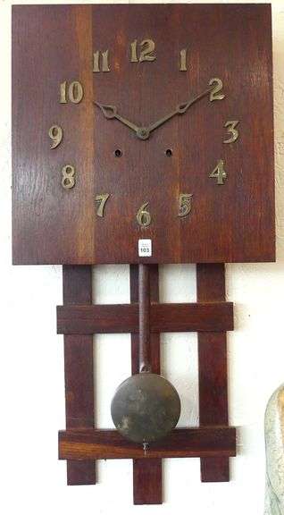 MISSION OAK WALL CLOCK