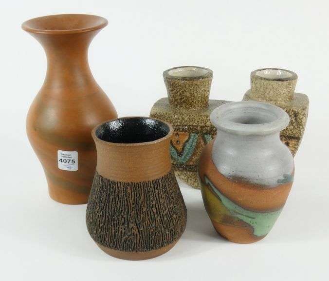 4 ART POTTERY VASES