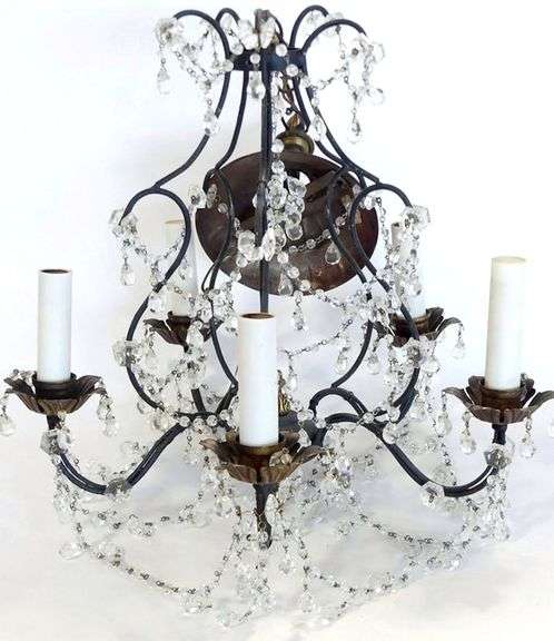 VINTAGE WROUGHT IRON LIGHT FIXTURE