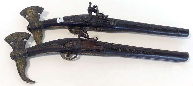 PAIR OF PERSIAN FLINTLOCK PISTOLS