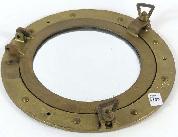 BRASS PORTHOLE MIRROR