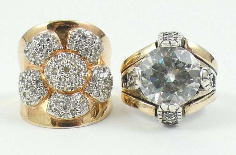2 LARGE STERLING SILVER RINGS