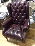 LEATHER WING-BACK ARMCHAIR