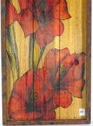 FLORAL PAINTING ON WOOD PANEL