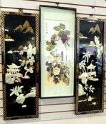 THREE ASIAN WALL PANELS