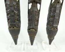 SET THREE BURMESE CARVED FIGURES