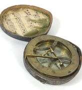 EARLY ENGLISH SHARKSKIN CASED COMPASS
