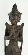SET THREE BURMESE CARVED FIGURES