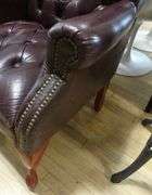 LEATHER WING-BACK ARMCHAIR