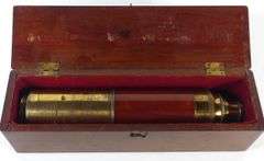 DOLLAND BRASS & MAHOGANY TELESCOPE
