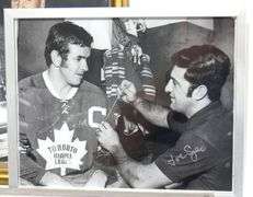 THREE AUTOGRAPHED TORONTO MAPLE LEAFS PHOTOS