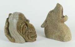 2 IROQUOIS SCHOOL STONE CARVINGS