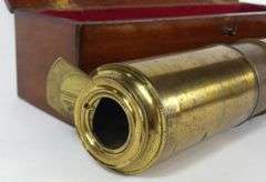 DOLLAND BRASS & MAHOGANY TELESCOPE