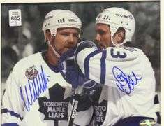THREE AUTOGRAPHED TORONTO MAPLE LEAFS PHOTOS