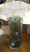 TALL VASE OF MARBLES