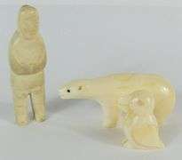 4 INUIT BONE & IVORY CARVINGS