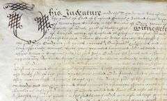 17TH CENTURY HANDWRITTEN INDENTURE