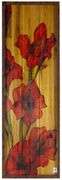 FLORAL PAINTING ON WOOD PANEL