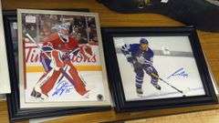 FIVE AUTOGRAPHED HOCKEY PHOTOS