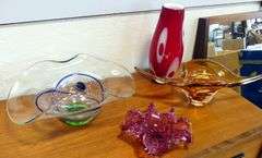 FOUR PIECES OF ART GLASS