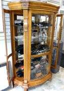 ILLUMINATED BOW-FRONT DISPLAY CABINET