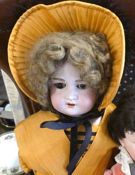 THREE ANTIQUE GERMAN BISQUE HEAD DOLLS