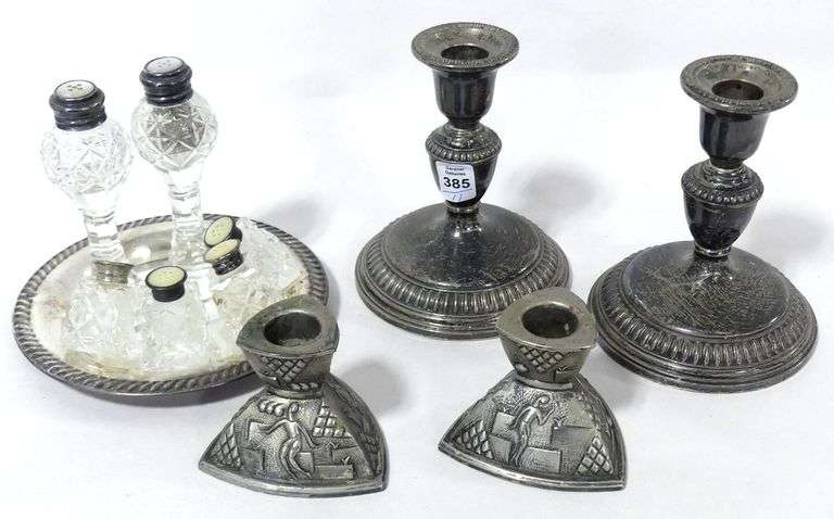 BIRKS STERLING CANDLEHOLDERS, ETC.