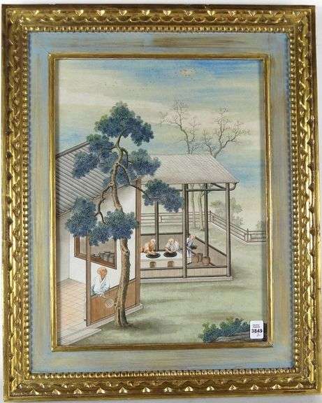 PAIR CHINESE WATERCOLOURS