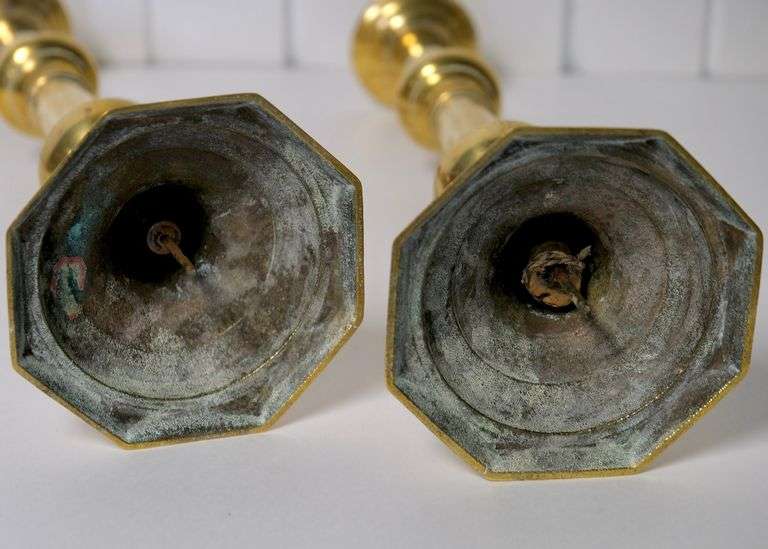 LARGE BRASS CANDLESTICKS