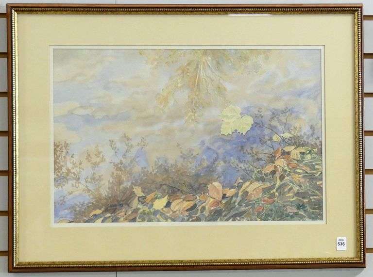 FRAMED "AUTUMN LANDSCAPE" WATERCOLOUR