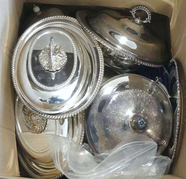 BOX LOT OF SILVER PLATE