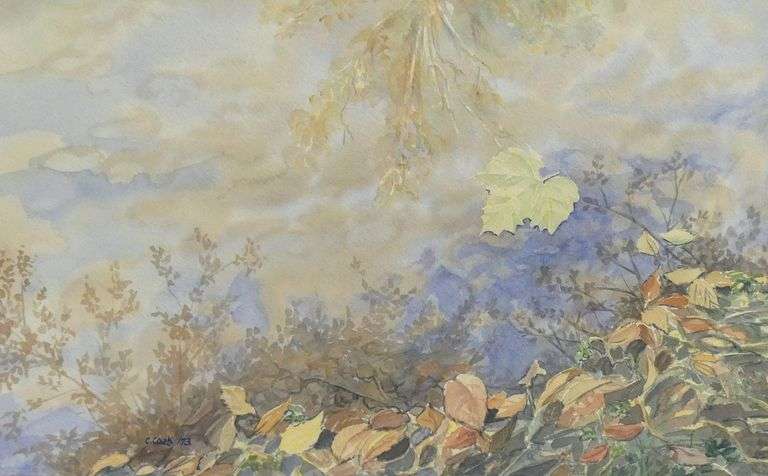 FRAMED "AUTUMN LANDSCAPE" WATERCOLOUR