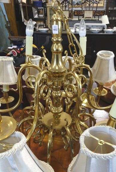 LARGE BRASS CHANDELIER