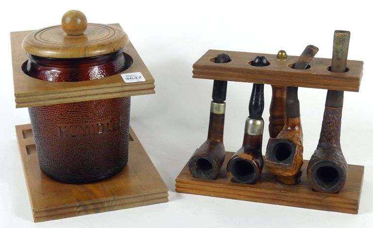 TWO VINTAGE PIPE STANDS